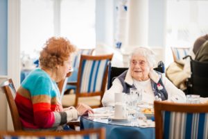 Senior women enjoying lunch together