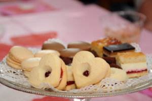 platter of fancy cookies and desserts