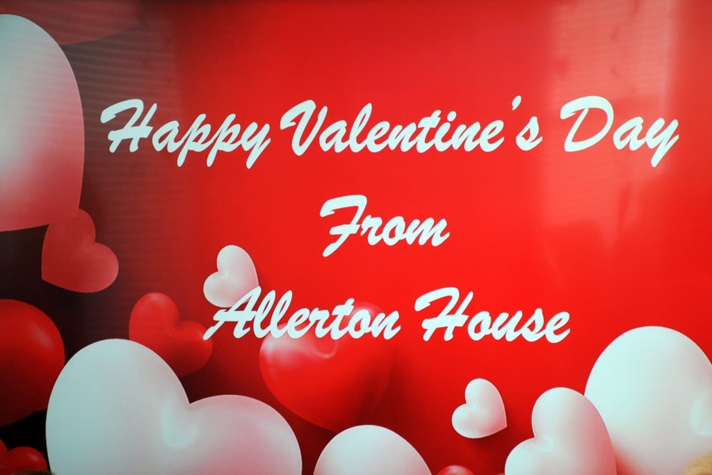 Text reading Happy Valentine's Day from Allerton House